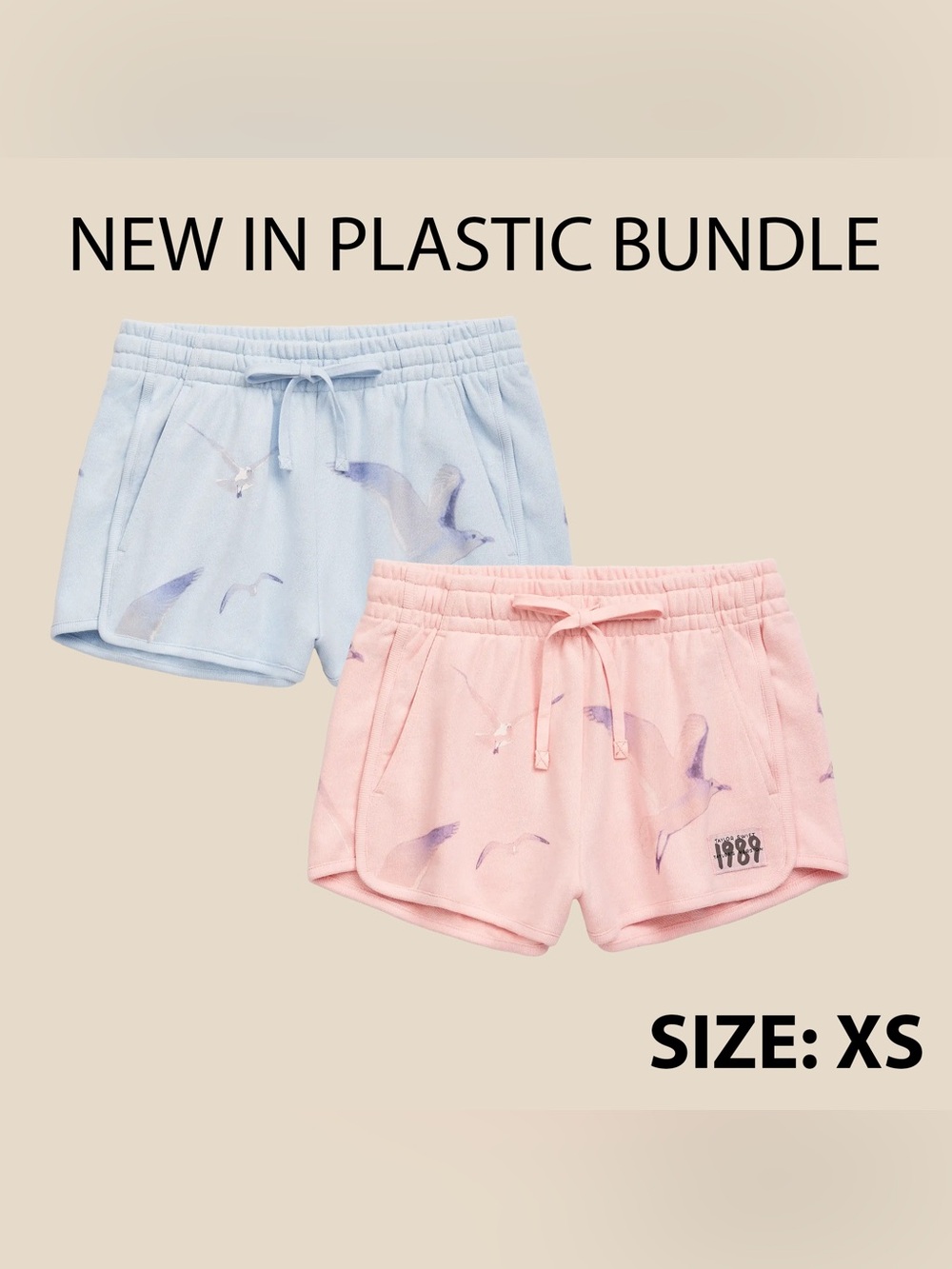 Taylor Swift 1989 Seagull Shorts Bundle Pink & Blue Size XS